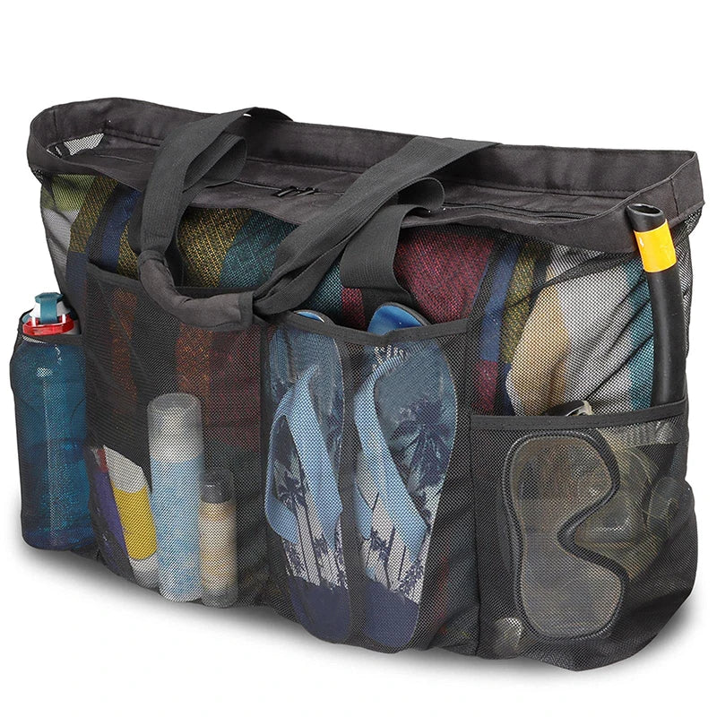 Women Mesh Transparent Bag Double-layer Heat Preservation Large Beach Bags Tote