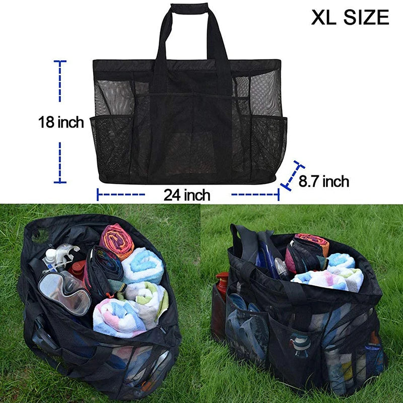 Women Mesh Transparent Bag Double-layer Heat Preservation Large Beach Bags Tote
