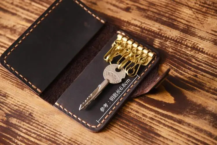 Men Leather Key Holder Key Wallet Men Housekeeper Women Key Case Bag