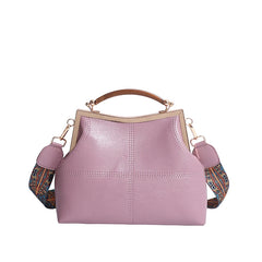 High End Clip Flower Women's Wide Strap Shoulder Bag Handbag