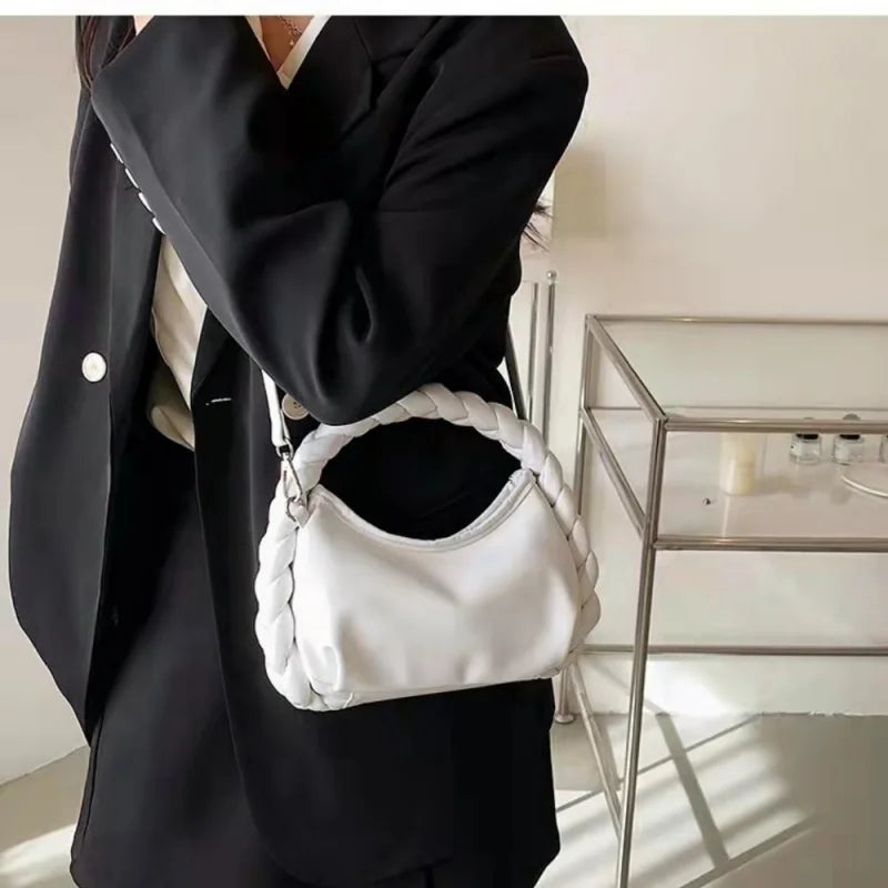 High End Niche Woven Leather Handbag