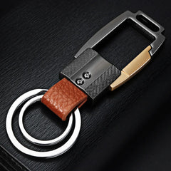 High-Grade Leather Keychain Alloy Personalized Lettering Business Men
