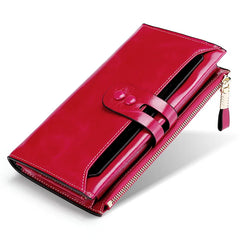 High Lady's Long Wallet RFID Leather Zipper Coin Purse Clutch