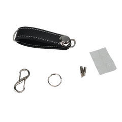 Leather Stainless Steel Keychain Car Key Holder Case