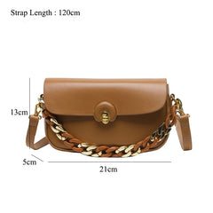 Vintage Saddle Shoulder Purse Acrylic Chain Women Handbag