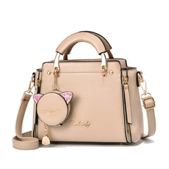 High Solid PU Leather Female Bucket handbags Cross body Bag