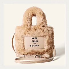 Plush Winter Shoulder Bag with Chain Tote