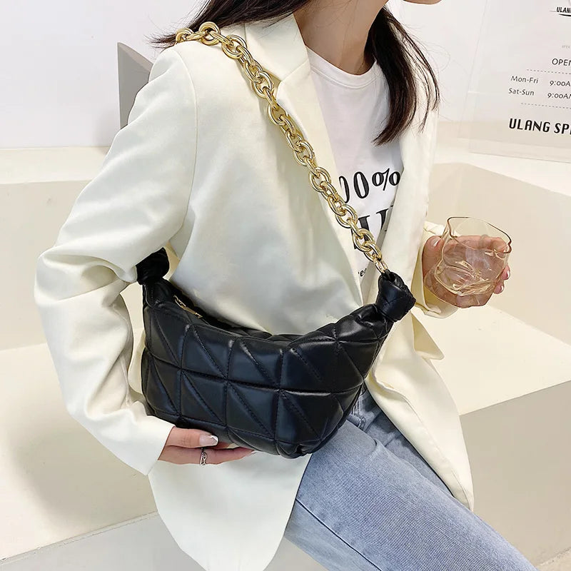 High Women's Thick Chain Small Bag Winter Handbags