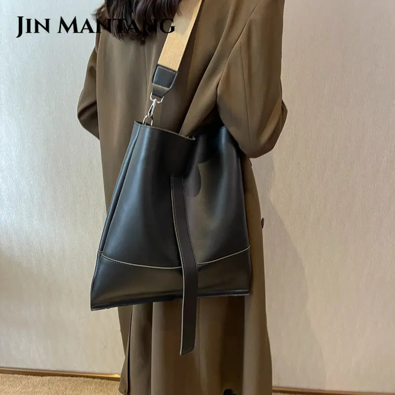 Vintage Bucket Crossbody Bag for Women