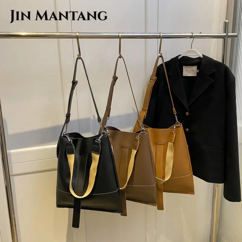 Vintage Bucket Crossbody Bag for Women