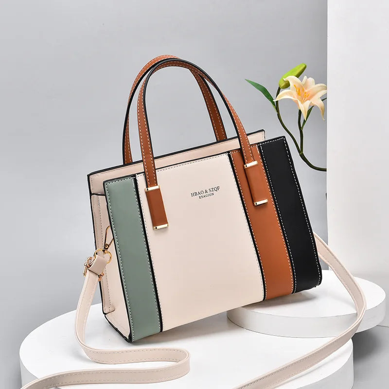 Women's Leather Handbag Large Capacity Tote Shoulder Bag