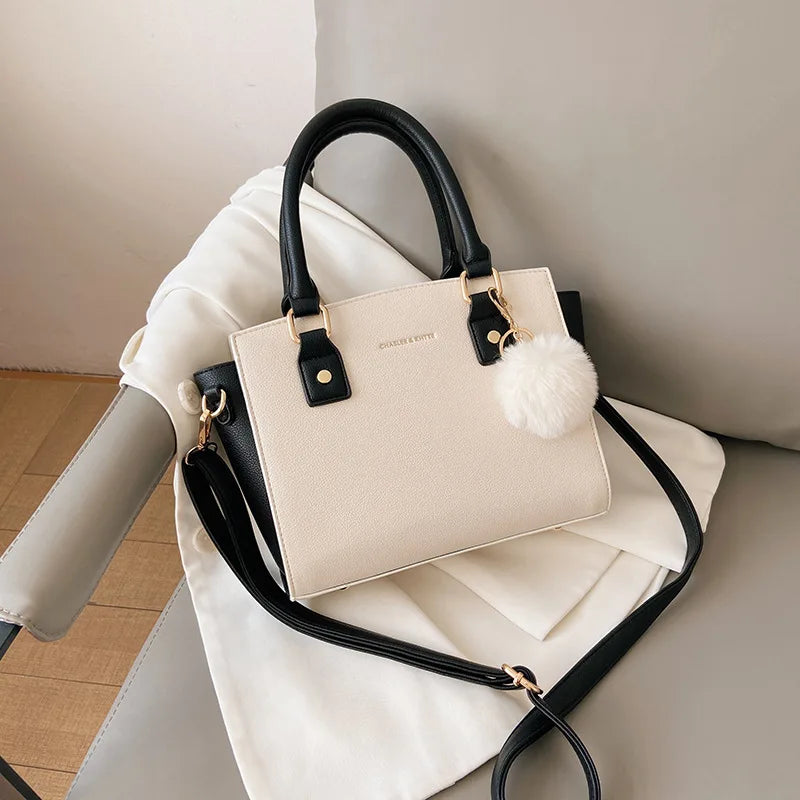 Vintage PU Leather Crossbody Handbag Women Top-Handle Shoulder Bag