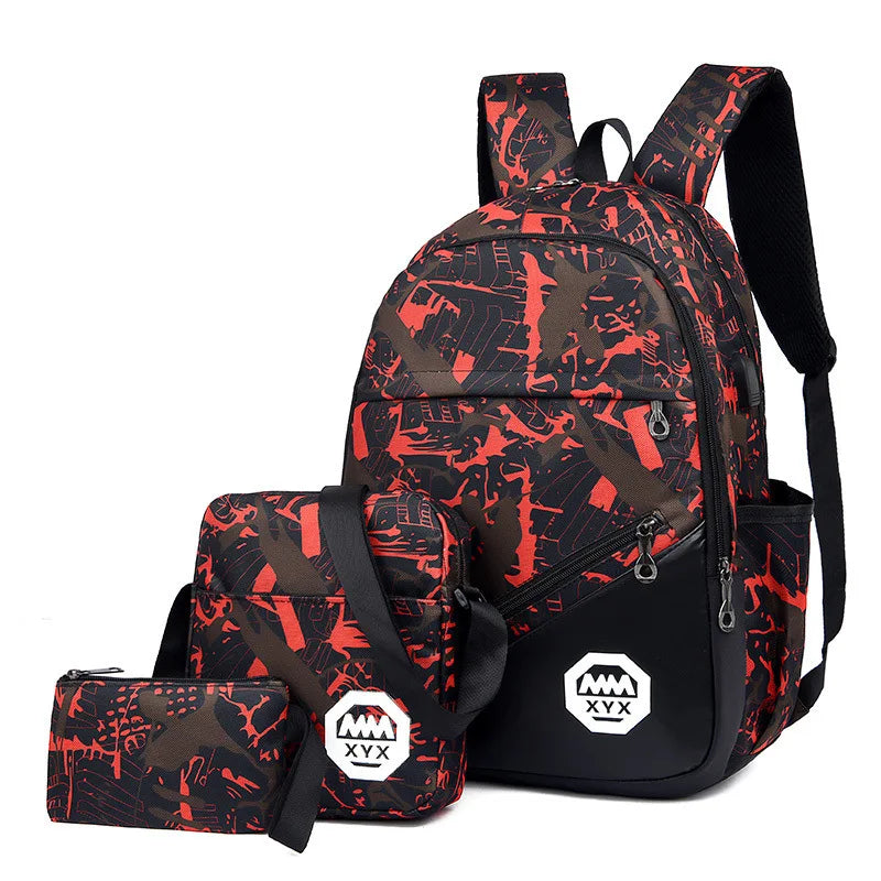 Children Backpacks 3 pcs Kids School Bags Boys Satchel Schoolbags Mochila
