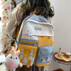 High School Girl Backpack Waterproof Nylon Student Schoolbag