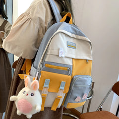 High School Girl Backpack Waterproof Nylon Student Schoolbag