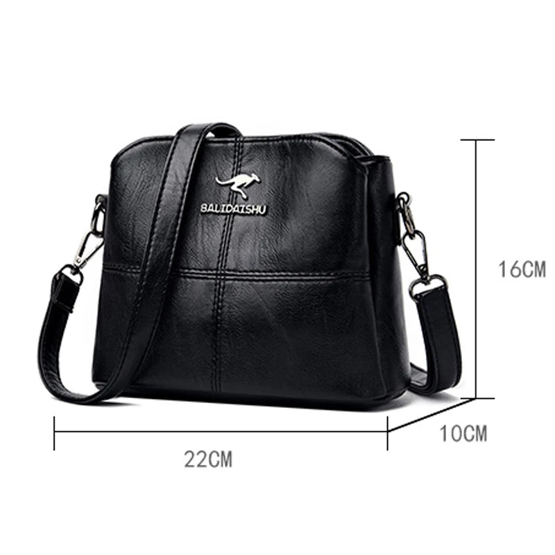 Small PU Leather Crossbody Shoulder Bag for Women with Tote Handbag