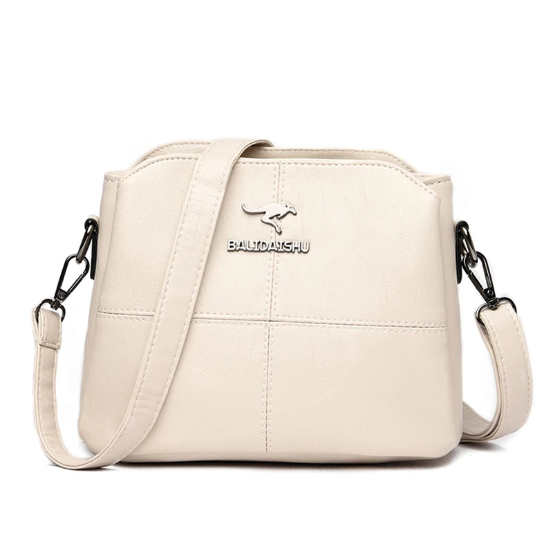 Small PU Leather Crossbody Shoulder Bag for Women with Tote Handbag
