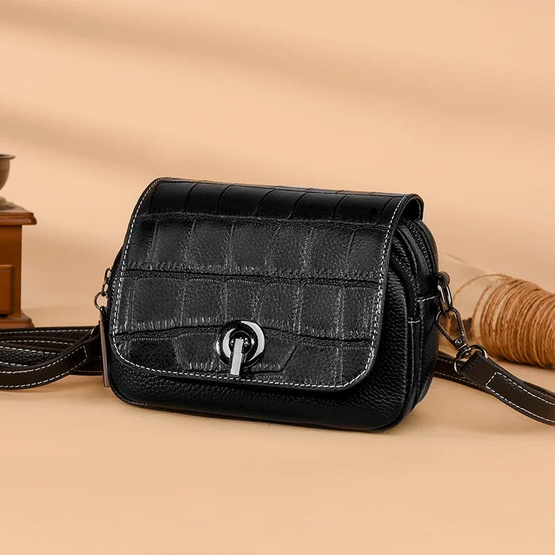 Luxury Crocodile Pattern Leather Women Handbag Soft Cow Leather Ladies Shoulder