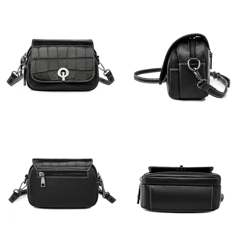 Luxury Crocodile Pattern Leather Women Handbag Soft Cow Leather Ladies Shoulder