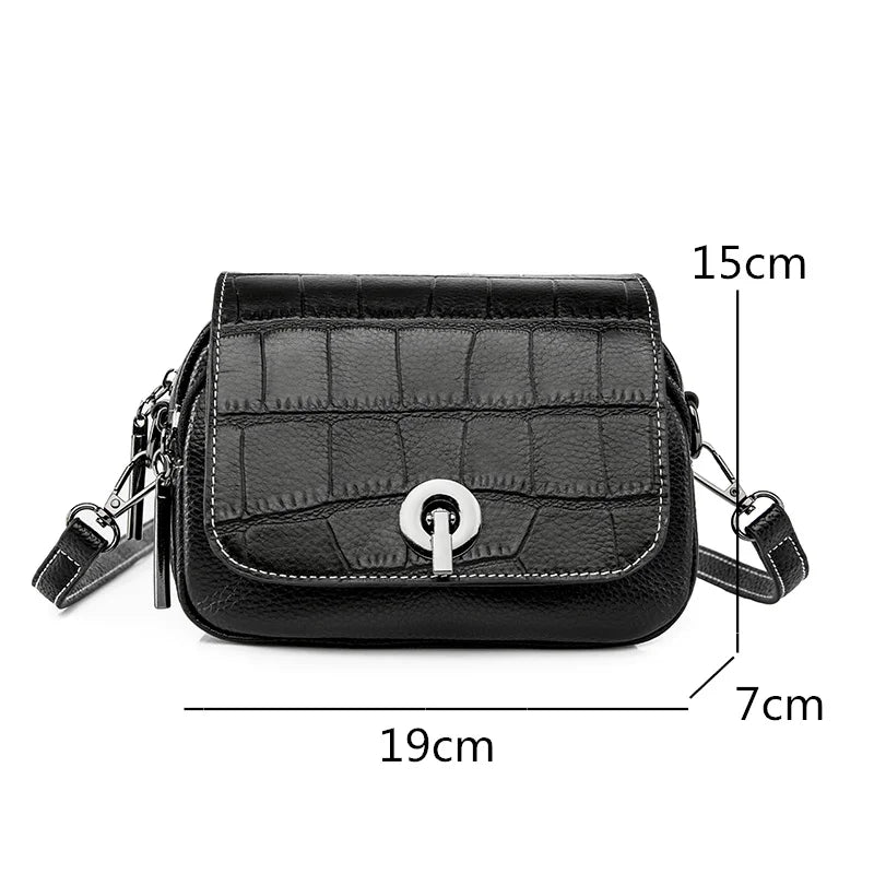 Luxury Crocodile Pattern Leather Women Handbag Soft Cow Leather Ladies Shoulder
