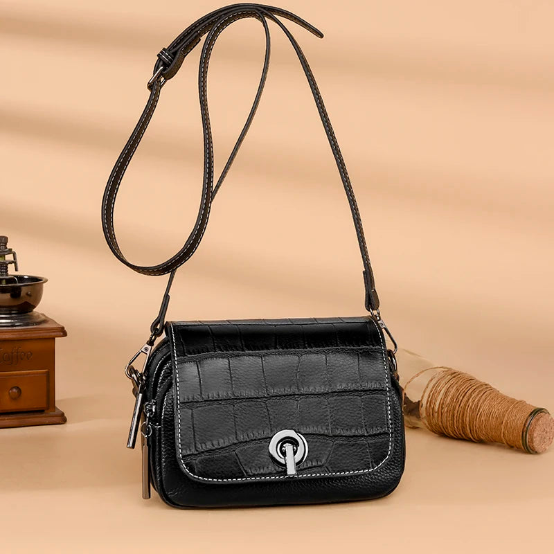 Luxury Crocodile Pattern Leather Women Handbag Soft Cow Leather Ladies Shoulder