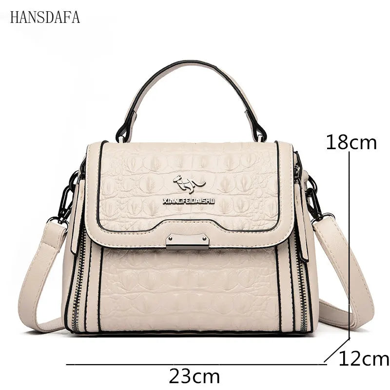 Crocodile Pattern Leather Women Handbags - Shoulder Bag Messenger Bag Tote