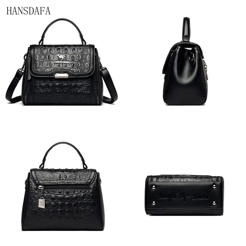 Crocodile Pattern Leather Women Handbags - Shoulder Bag Messenger Bag Tote