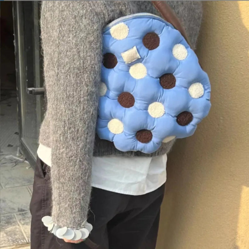 High Milk Cotton Shoulder Women Handbag Armpit Tote Bag
