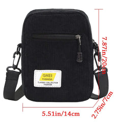 Corduroy Shoulder Bag Multi-layer Zipper Handbags