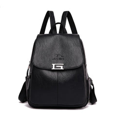 Women Leather Travel Backpack Vintage Ladies Shoulder Bag Multifunction