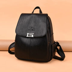 Women Leather Travel Backpack Vintage Ladies Shoulder Bag Multifunction