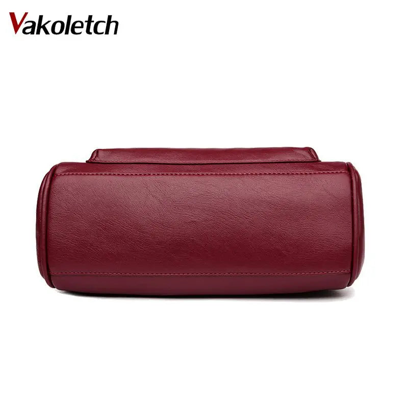 Soft Women Crossbody Bag Double Zipper Messenger Bag