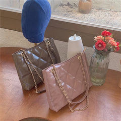 Soft PU Leather Female Chain Shoulder Bag Large Capacity Underarm Tote Handbag