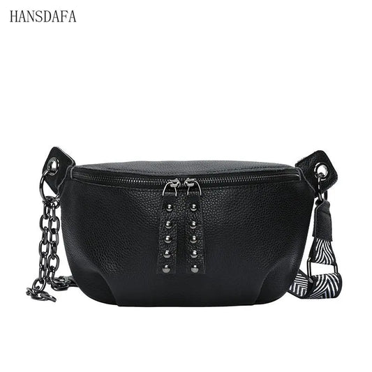 High First layer cowhide Women Handbag 100% Leather Ladies Shoulder Bag Chain
