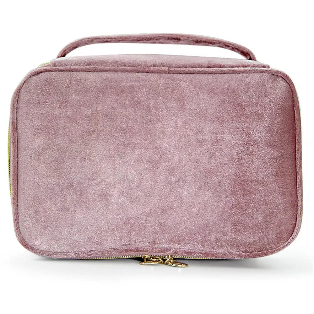 Flannel Cosmetic Bag Zipper Beauty Organizer Toiletry Bag