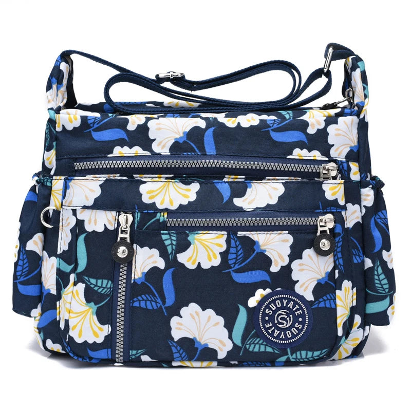 Rural Style Waterproof Nylon Messenger Bags Large Capacity Lady's Crossbody Bag