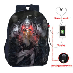 Fullmetal Alchemist USB Charging School Bag Casual Backpack