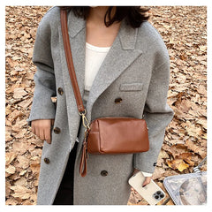 High Leather Crossbody Bag Female Solid Cosmetic Bags Women Wrist Strap Clutch