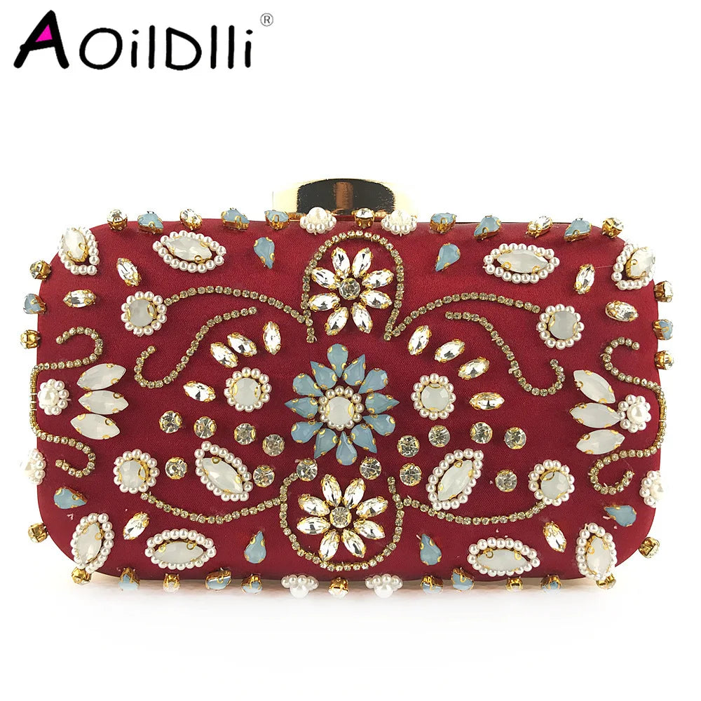 Heavy Bead Embroidery Bag Women Evening Bag Multicolor