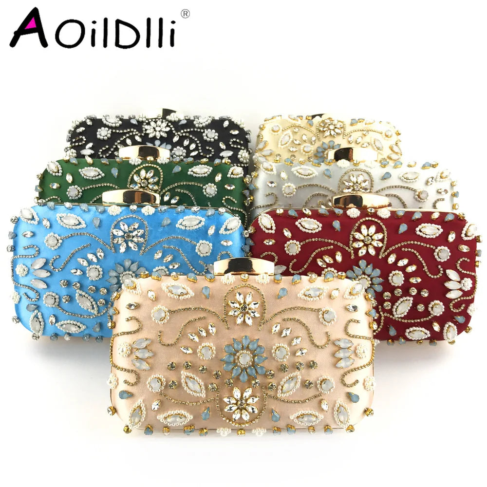Heavy Bead Embroidery Bag Women Evening Bag Multicolor