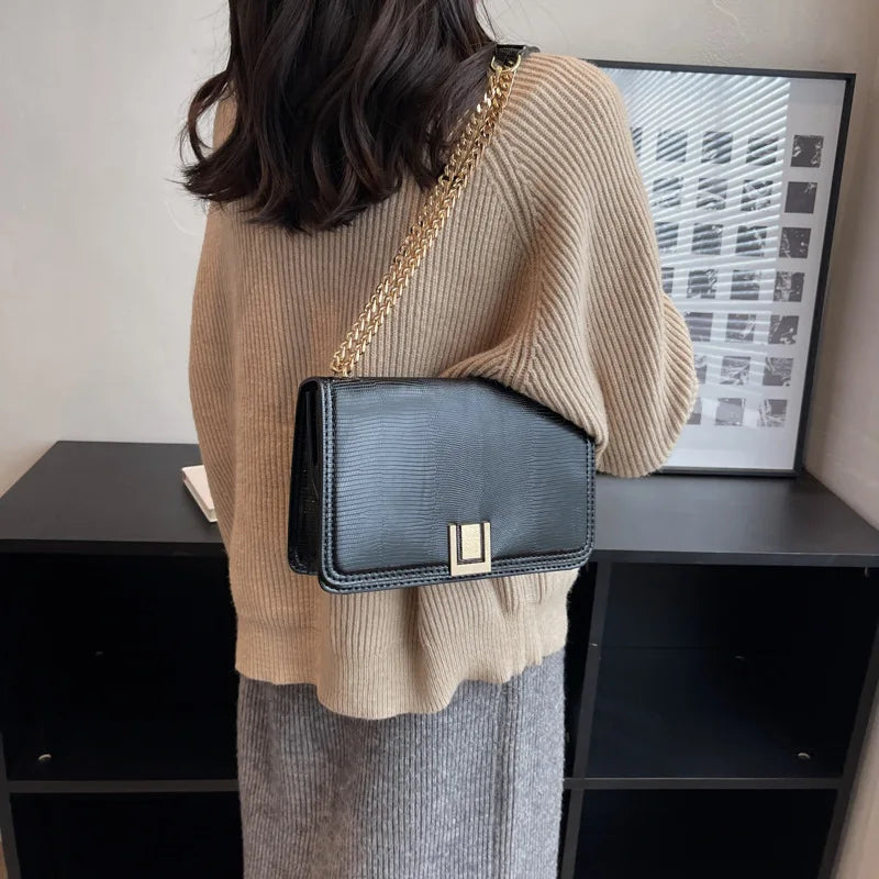 High Version Shoulder Bags Messenger Bags For Women PU Leather Chains Handbags