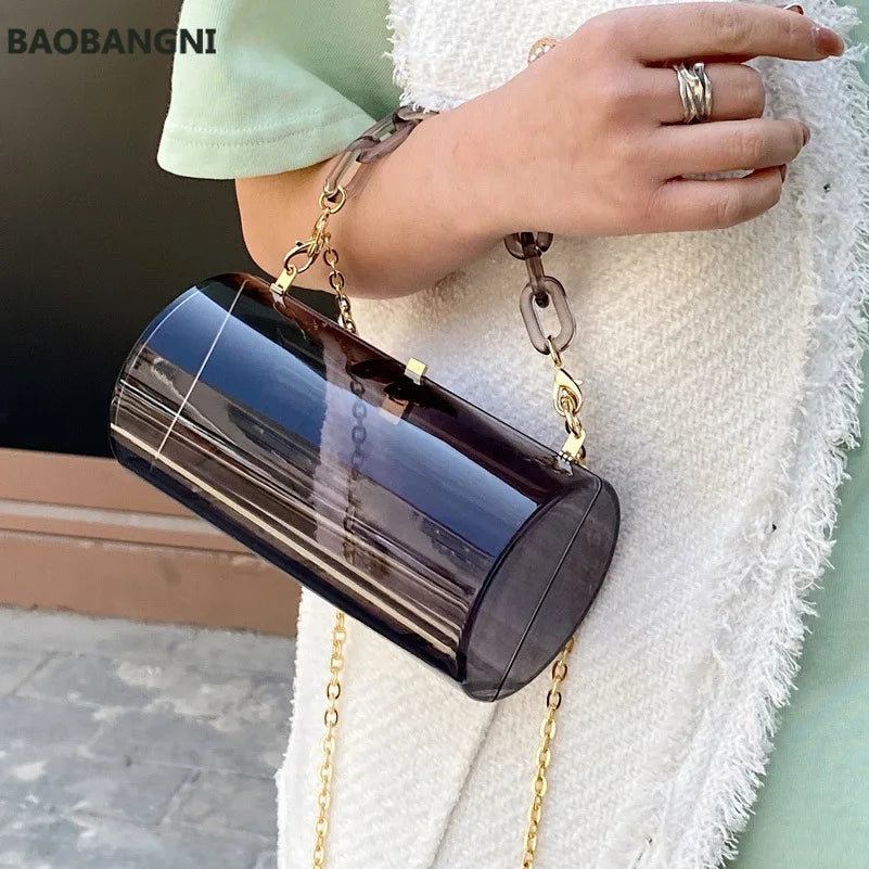 Ladies Acrylic Chain Small Square Handbag Diagonal Shoulder Bag