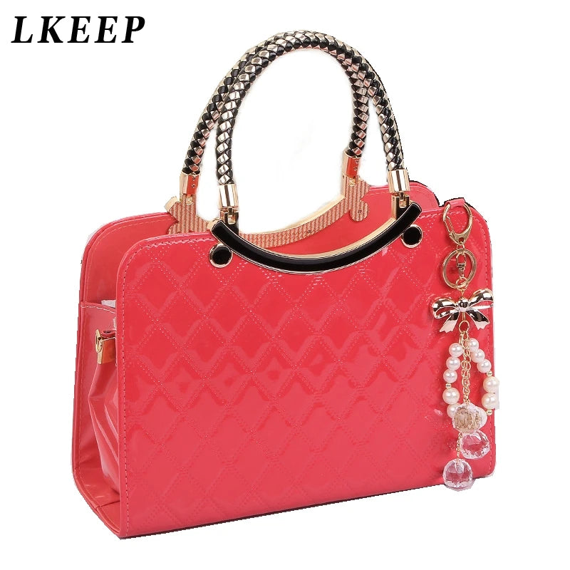 High Ladies Handbag Satchels Women Handbag PU Leather Handle Bags Large Capacity