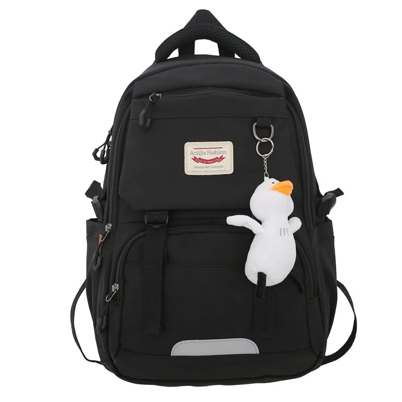 Canvas Outdoor Men's Women's Backpack Solid Bags For Women Schoolbag