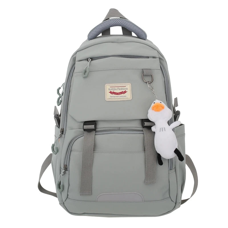 Canvas Outdoor Men's Women's Backpack Solid Bags For Women Schoolbag