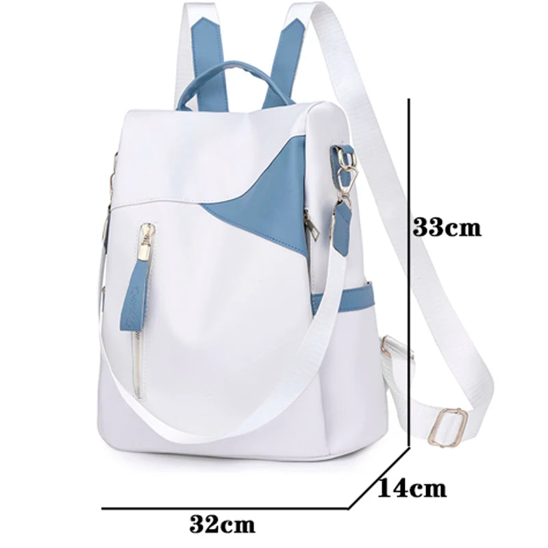 Stylish Leather Anti Theft Women's Backpack Multifunctional Shoulder Bag