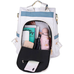 Stylish Leather Anti Theft Women's Backpack Multifunctional Shoulder Bag