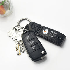 Leather Car Key Chain Metal Buckle Key Ring Holder