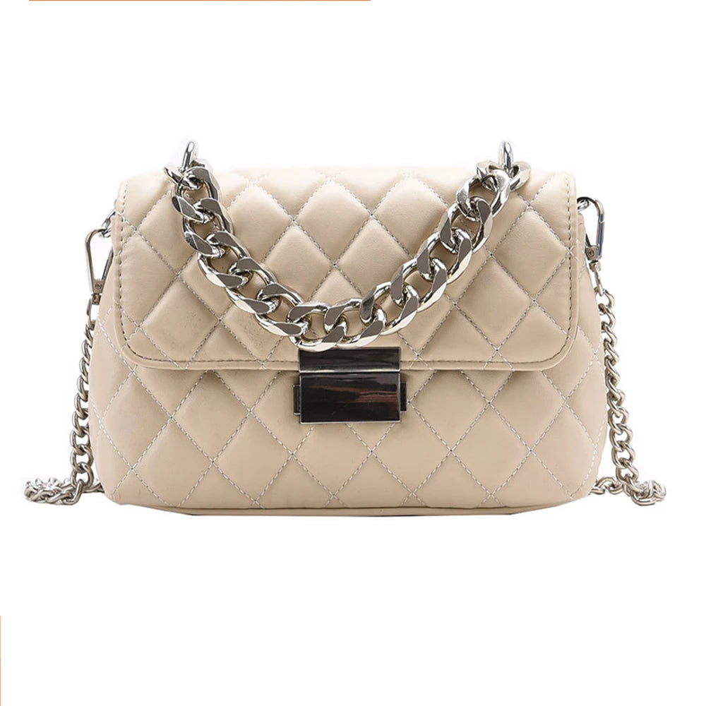 Women's Leather Crossbody Bag Chain Shoulder Purse