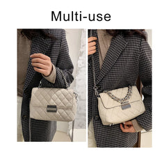 Women's Leather Crossbody Bag Chain Shoulder Purse